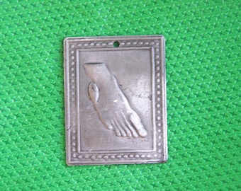 Tin/Silver Foot Plaque Milagro Ex Voto