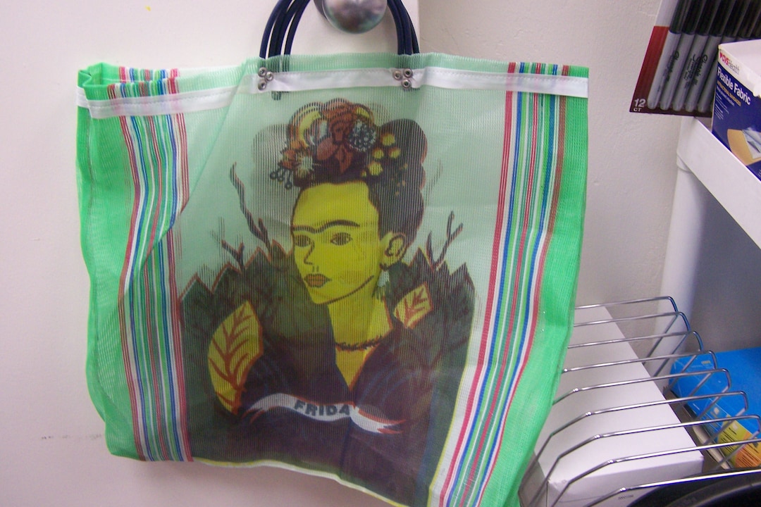 FRIDA Mexican Plastic Mesh Shopping Bag Frida Kahlo Made Etsy
