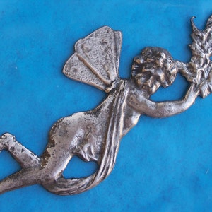 Large Tin/Silver Angel with Bouquet Milagro Ex Voto