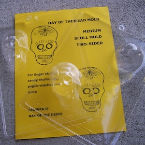 Back Part of Double-Sided Medium Sugar Skull Mold - NOT FULL SKULL, Only Back