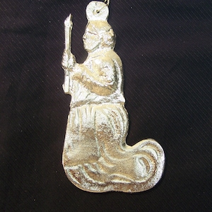 Large Praying Woman Pot Metal Milagro Ex Voto - Mexico