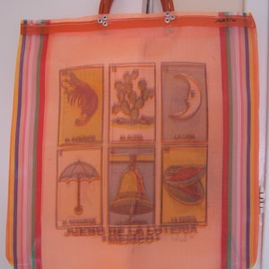 Loteria Mexicaanse bingo plastic boodschappentas - WILLEKEURIGE KLEUREN - Made in Mexico