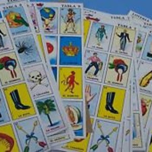 One Board from the Traditional Mexican Loteria Game - Mexico