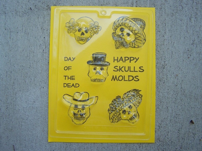 Happy Skulls Sugar Skull Molds/candy Molds Day of the Dead Etsy