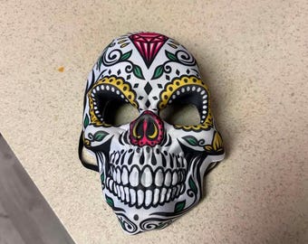 Day of the Dead Sugar Skull Neoprene Halloween Mask - Diamond - Dia de los Muertos