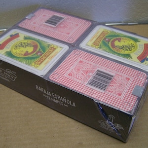 Wholesale Lot of 12 Traditional Deck of Spanish/Mexican Playing Cards in Hard Plastic Case