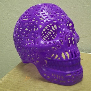 Smaller Plastic Altar Skull - Oaxaca Style - Purple