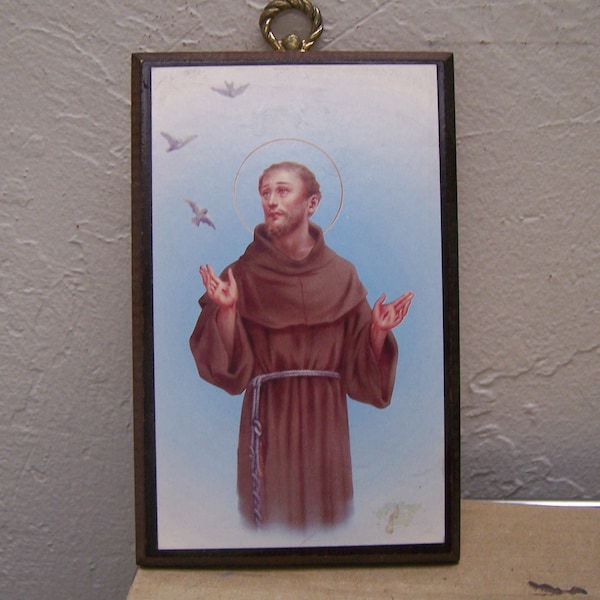Saint Francis with Doves Retablo - St. Francis Plaque