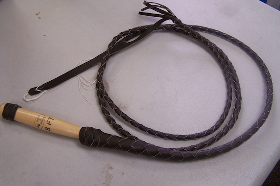 Indiana Jones Genuine Leather Handmade Bull Whip With Wooden