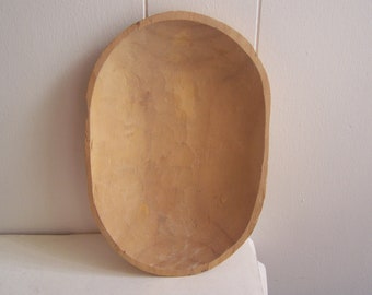 10" Long Wooden Dough Bowl Batea - Chip on Rim - Mexico