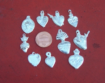 Lote de 50 TODOS CORAZONES Milagros - Color Plateado