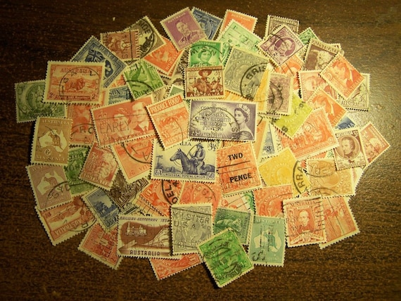 Lot of 100 Different Australian Postage Stamps - Australia - Vintage to Modern
