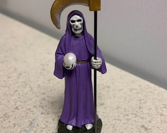 3,5-inch La Santa Muerte-hars mini-bureaubladbeeldje - paars - Santisima Muerte, Holy Death