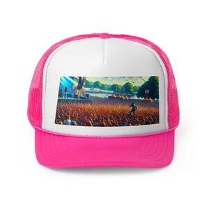 Vibrant Festival Trucker Cap, Colorful Events Hat, Summer Music Festival Gear, Outdoor Concert Apparel, Gift for Music Lovers