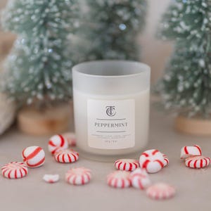 Peppermint scented 8oz Soy Candle