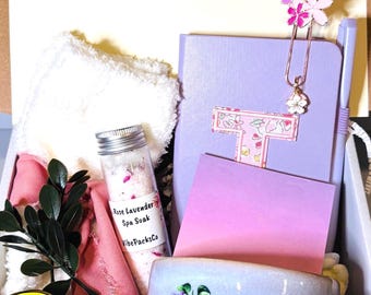 Caja de regalo para profesores/amante de los libros, taza floral y set de spa