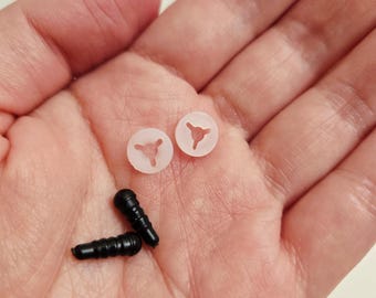 Ojos de seguridad negros de 4,5 mm, ojos de peluche para amigurumi