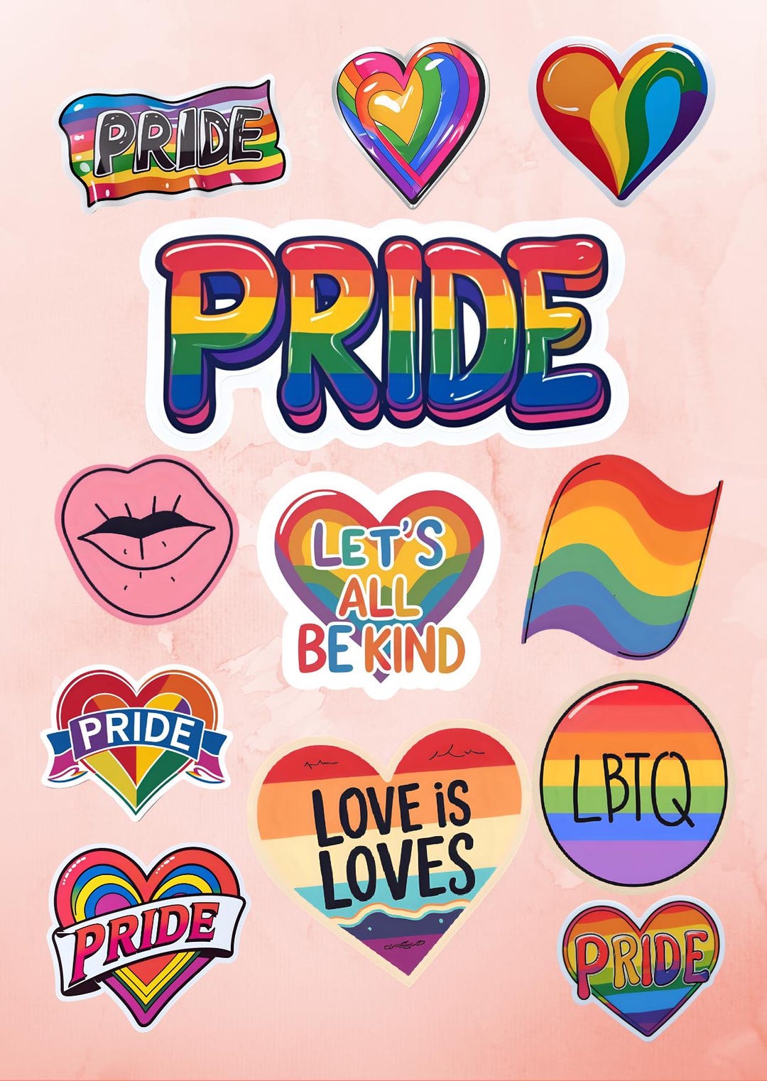 Pink Pride Sticker PRIDE Printable Stickers Png - Etsy