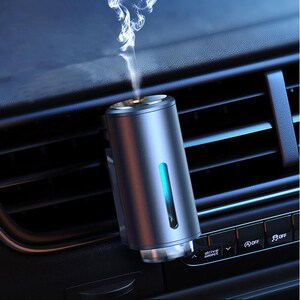 Smart Car Diffuser, Rechargeable Aroma Machine, LED Light, USB-C (Free 100ml Refill)