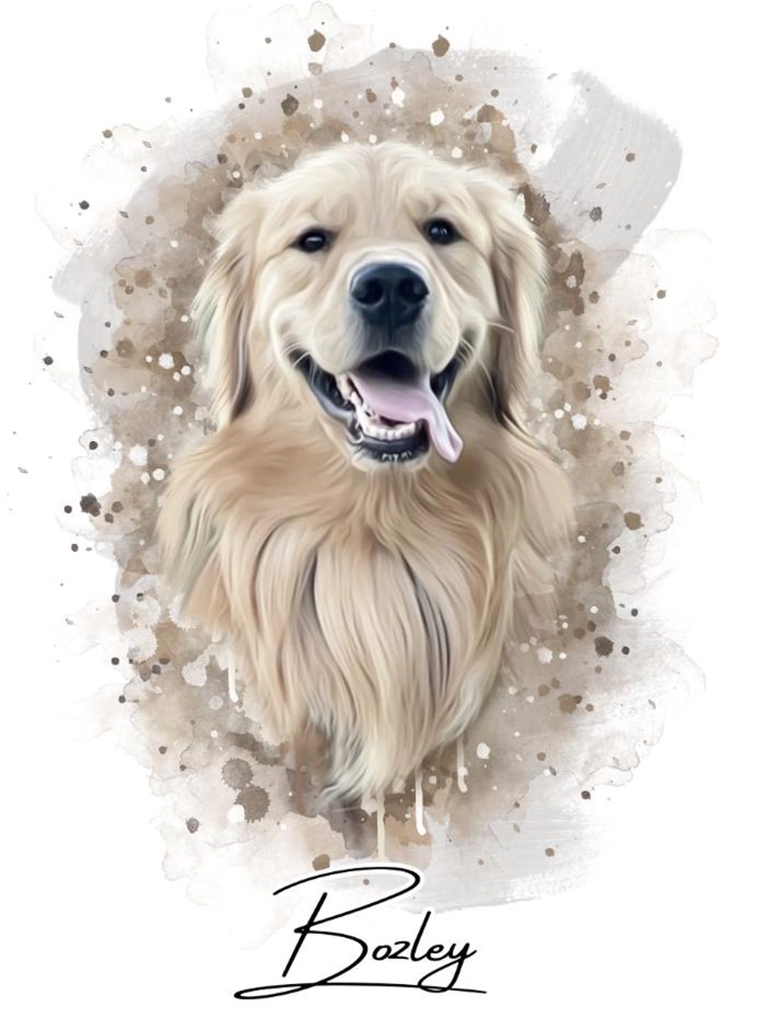 Custom Pet Portrait - Watercolor Dog Art - Personalized Digital ...