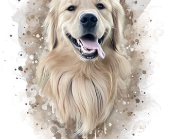 Benutzerdefinierte Haustier Porträt - Aquarell Hundekunst - Personalisierter digitaler Download - Haustier-Gedenkgeschenk - Katzen- oder Hundemalerei