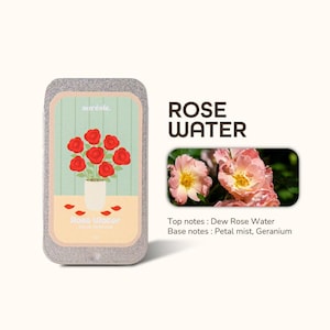 Rose Water Personalize Solid Perfume Handmade by Auréole, Portable & Long-Lasting Scent, Pocket Solid Perfume, Romantic Rose Scent