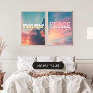 5 Heaven-Touched Affirmation Printable Posters | Faith-Filled Affirmation Cards | Printable Scripture Cards for Encouragement