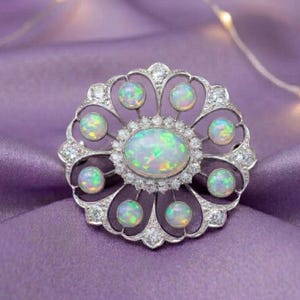 Opal Brooch - Etsy