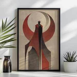 Vampire Framed Wall Art: Abstract Gothic Poster, Mythology Artwork for Fantasy Home Decor