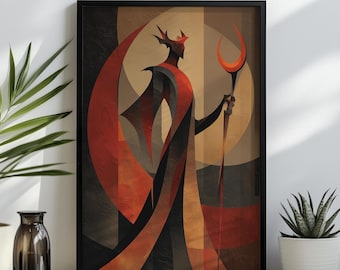 Abstract Hades Print: Gothic Greek Mythology Wall Art