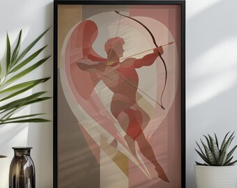 Impression abstraite Eros Cupidon : art mural mythologie dieu grec de l'amour