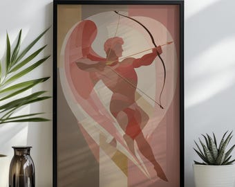 Abstract Eros Cupid Print: Greek God of Love Mythology Wall Art