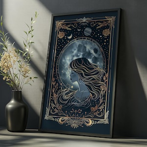 The World Tarot Card Print: Gothic Witchy Celestial Wall Art