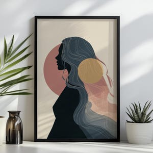 Impresión de la diosa Afrodita: Arte minimalista abstracto de la mitología griega, póster enmarcado o lienzo