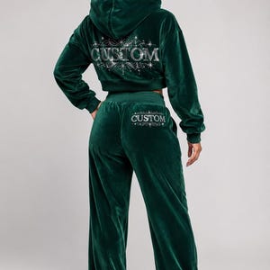 Custom Rhinestone Velour Tracksuit - Etsy