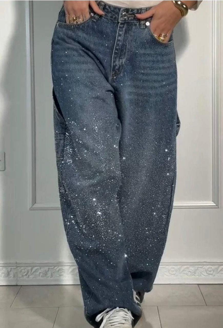 Rhinestone Jeans: Sparkly Festival Glam Denim - Etsy
