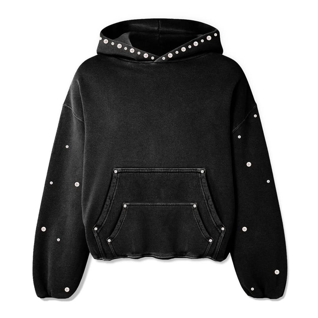 Black Studded Oversized Hoodie Hip Hop Fashion Hoodie | Fit Loyal