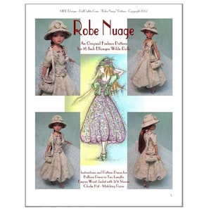 Magalie&#39;s &quot; Robe Nuage&quot; Fashion Pattern for Ellowyne - The ultimate &quot;cloud dress&quot; fashion pattern. Classic!