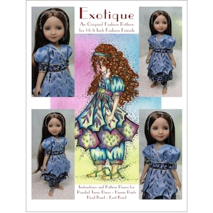 Magalie's "Exotique" Pattern for 14.5-inch Fashion Friends - Tunic Dress and Harem Pants pattern for your girls!  Step-By-Step photos! Fun!