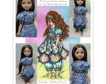 Magalie's "Exotique" Pattern for 14.5-inch Fashion Friends - Tunic Dress and Harem Pants pattern for your girls!  Step-By-Step photos! Fun!