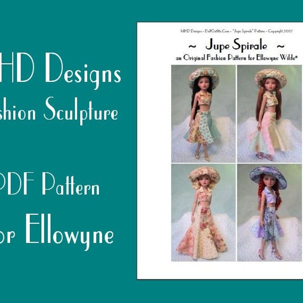 PDF Download MHD Designs "Jupe Spirale" Fashion Pattern for Ellowyne