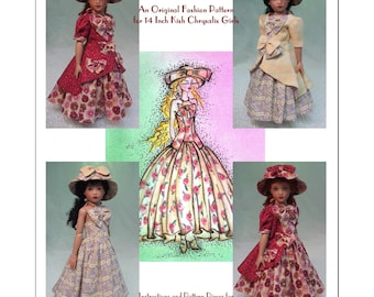 Magalie&#39;s &quot;Frous Frous&quot; Fashion Pattern for 14 inch Kish Chrysalis Dolls - Absolutely classic beauty!