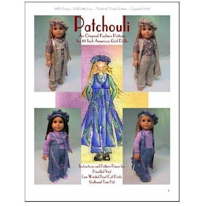 Magalie&#39;s &quot;Pachouli&quot; a 1970&#39;s Style Fashion Pattern for American Girl Dolls