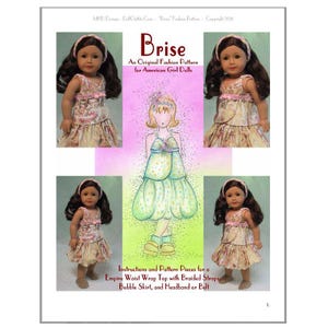 Magalie's "Brise" clothing pattern for American Girl Dolls. Bubble Skirt and Top Fashion Pattern. Step-By-Step photo instructions!