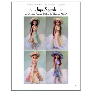 Magalie&#39;s &quot;Jupe Spirale&quot; - Spiral Dress Fashion Pattern for Ellowyne - PDF Download