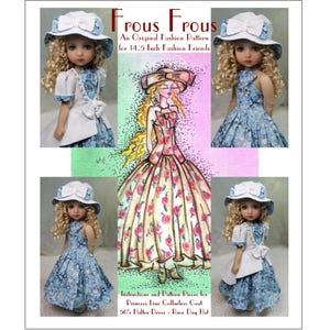 Magalie's "Frous Frous" Pattern for 14.5-inch Fashion Friends: Princess Line Coat with Flared Dress! Elegant and classic look for the girls!