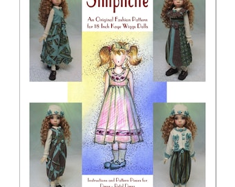 Magalie&#39;s &quot;Simplicité&quot; Fashion Pattern for 18 inch BJDs -Kaye Wiggs Dolls - This is a beautiful very flexible pattern ensemble. Fun to sew!