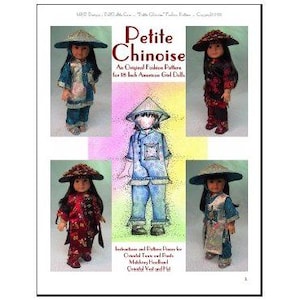 Patrón de moda oriental &quot;Petite Chinoise&quot; de Magalie para muñecas American Girl