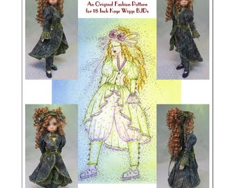 Magalie&#39;s &quot;Joie De Vie&quot; Fashion Pattern for 18 inch BJDs like Kaye Wiggs Dolls - &quot;The Joy Of Life&quot; for  your doll. Step by step photos. Fun!