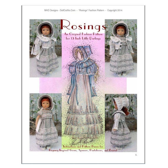 Magalie's "Rosings" - a Regency Clothing Pattern for Little Darling Doll - Historical fashions, beautiful clothing patterns!